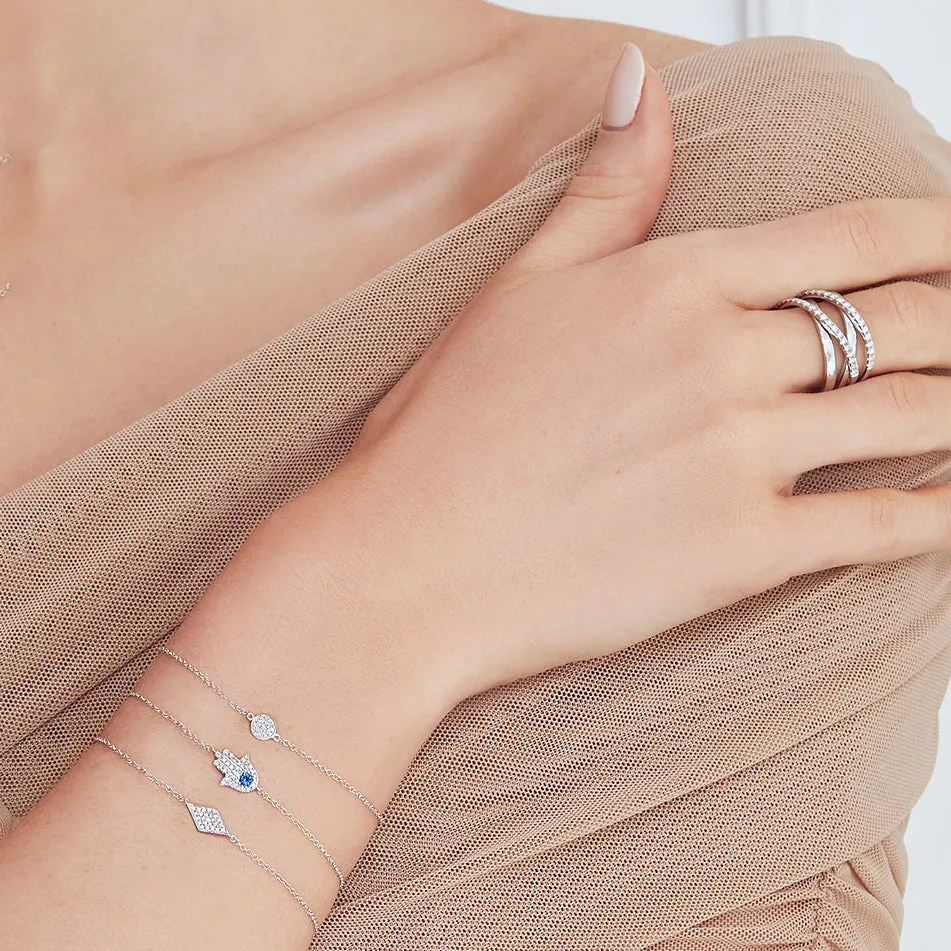 0.05ctw Diamond Pave Circle Bracelet