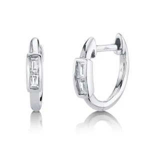 0.10ctw Diamond Baguette Huggie Earring