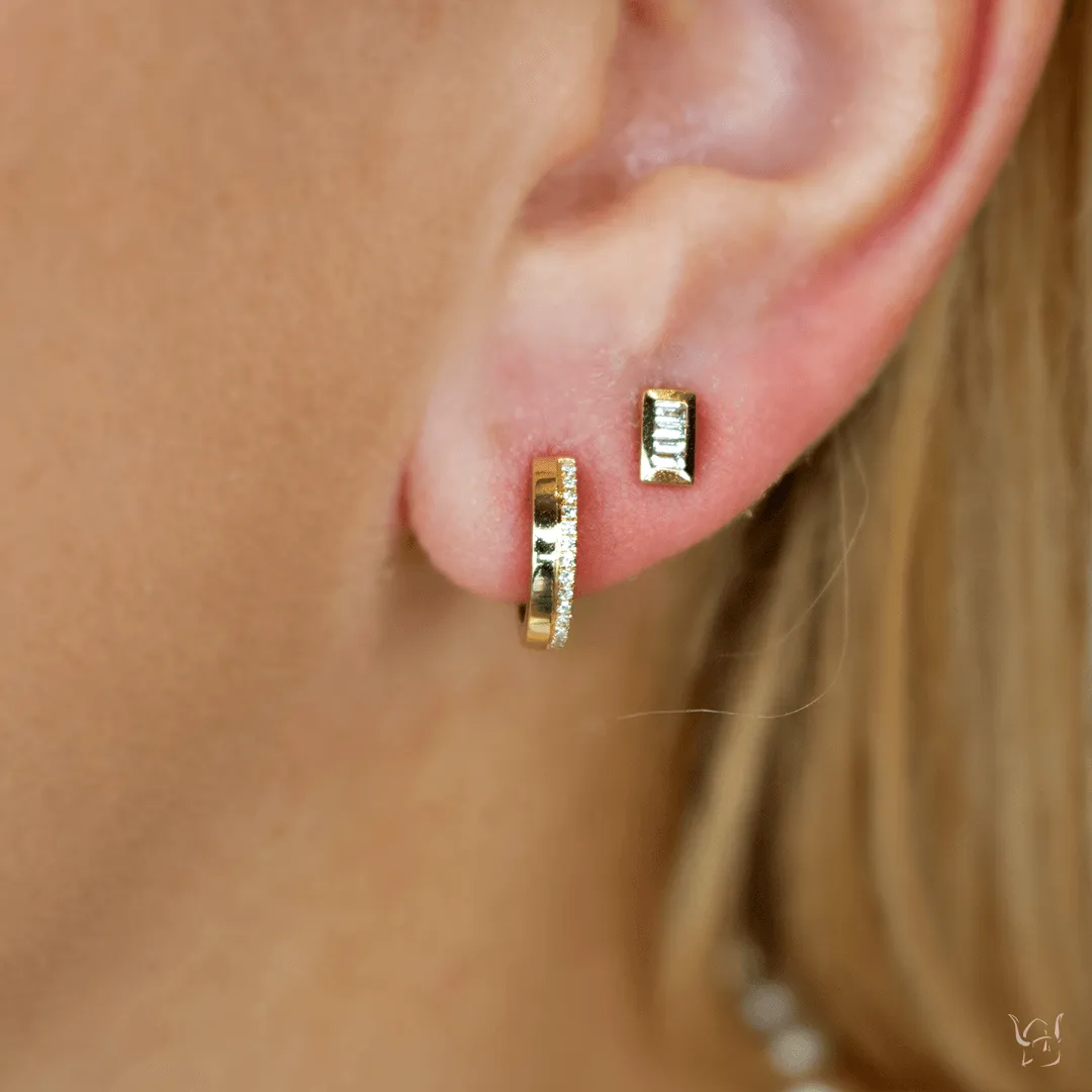 0.15ctw Baguette Diamond Earrings