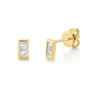 0.15ctw Baguette Diamond Earrings