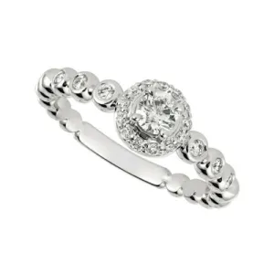 0.50 Carat Natural Diamond Engagement Ring G SI 14K White Gold