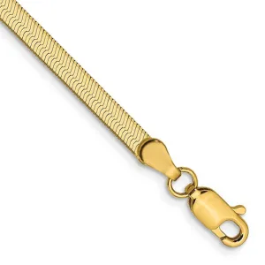 10K or 14K Yellow Gold (3.0mm) Silky Herringbone Bracelet