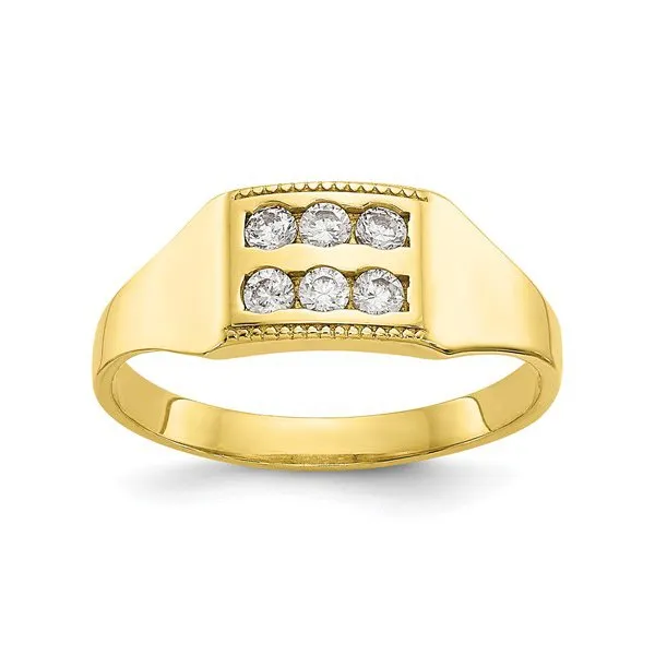 10K Yellow Gold Baby Polished CZ Ring