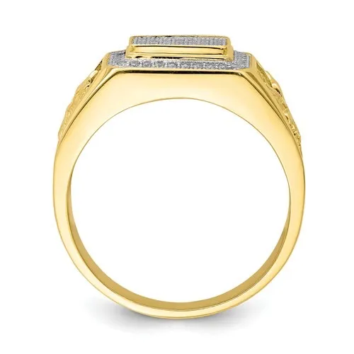 10K Yellow Gold CZ Eagle Men's Ring
