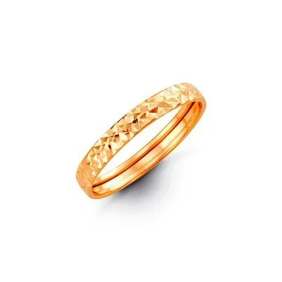 10K Yellow Gold Diamond Cut Stackable Band