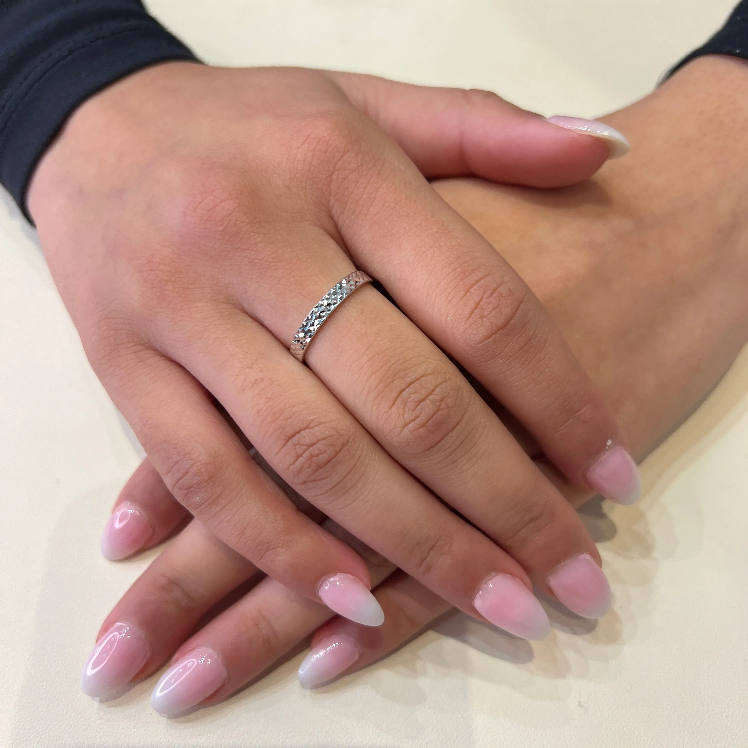 10K Yellow Gold Diamond Cut Stackable Band
