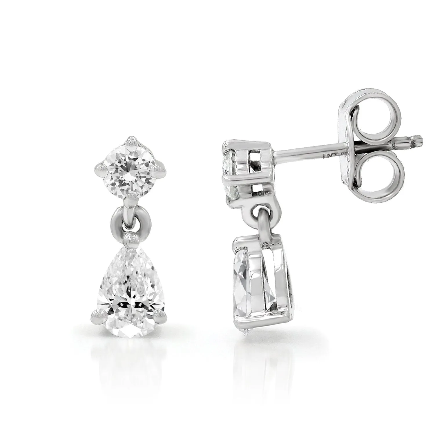 1.10 CTTW Moissanite Minimalist Dangle Drop Earrings For Women in 925 Sterling Silver