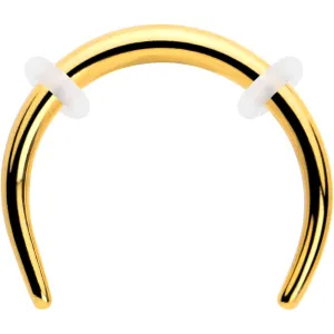 14 Gauge 3/8 Gold Tone Pincher Crescent Taper
