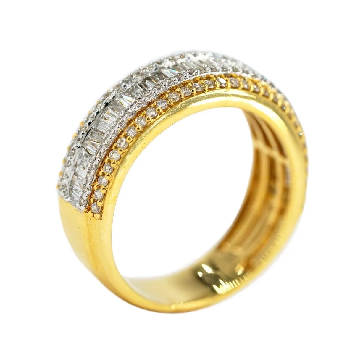 14K 1.55-1.75 CTW BAGUETTE and ROUND DIAMOND MENS BAND