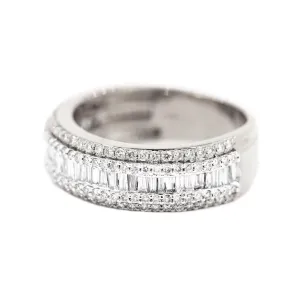 14K 1.55-1.75 CTW BAGUETTE and ROUND DIAMOND MENS BAND