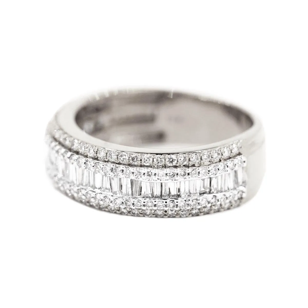 14K 1.55-1.75 CTW BAGUETTE and ROUND DIAMOND MENS BAND