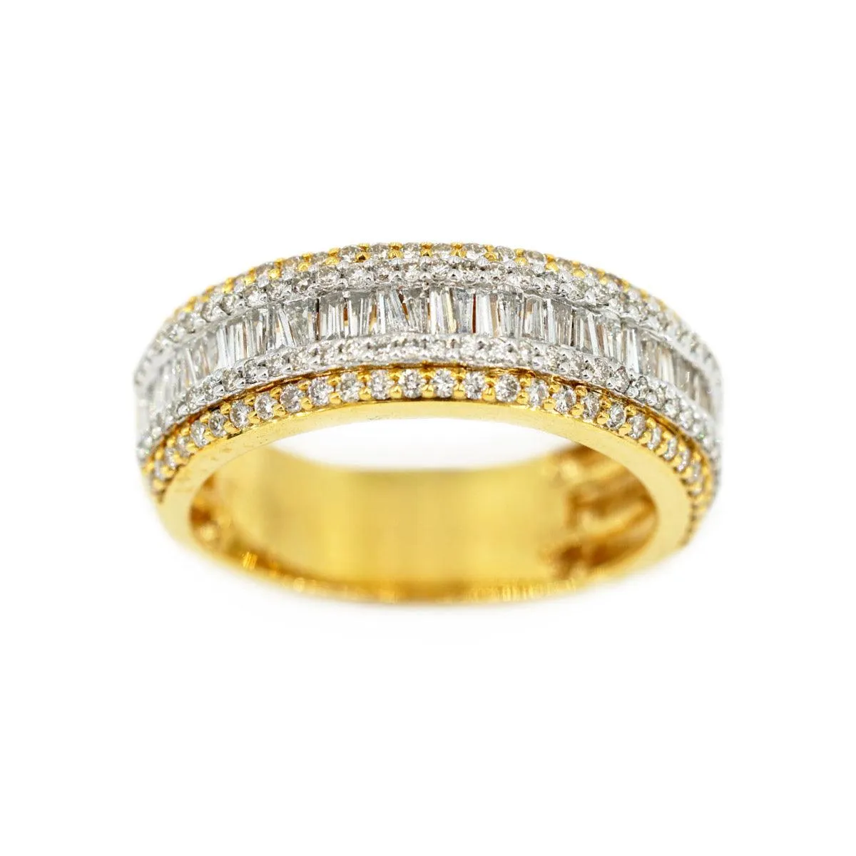 14K 1.55-1.75 CTW BAGUETTE and ROUND DIAMOND MENS BAND