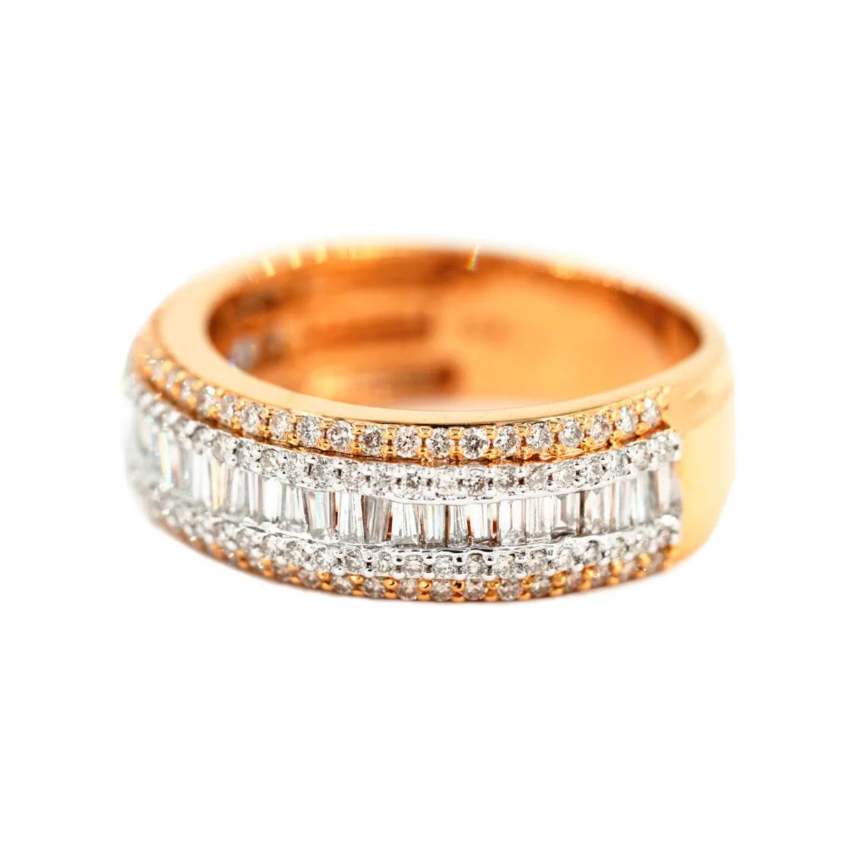 14K 1.55-1.75 CTW BAGUETTE and ROUND DIAMOND MENS BAND