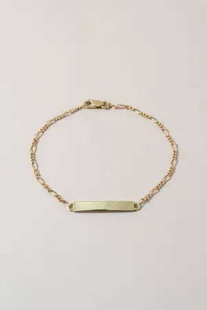 14K Baby Bar Figaro Link Bracelet