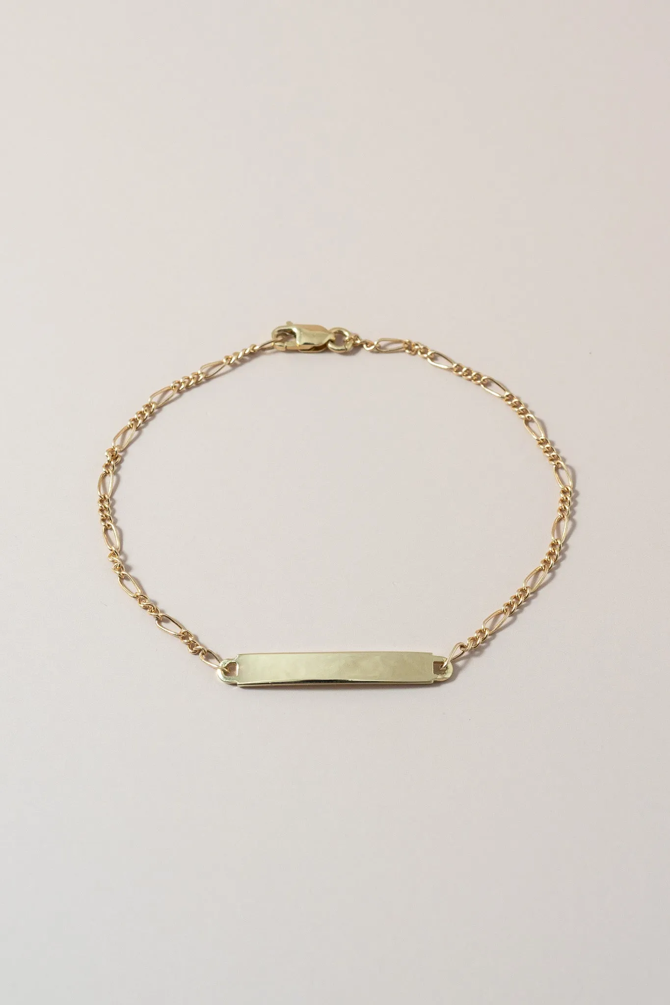 14K Baby Bar Figaro Link Bracelet