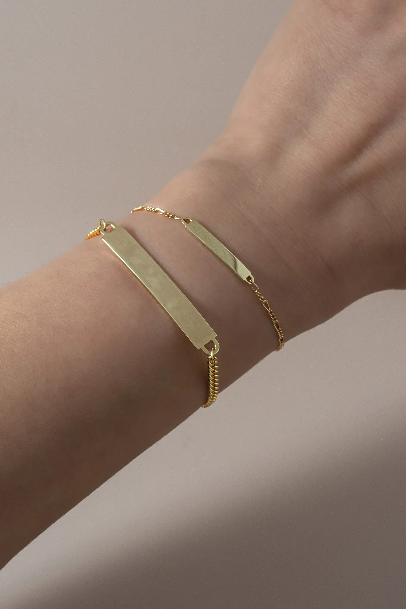 14K Baby Bar Figaro Link Bracelet