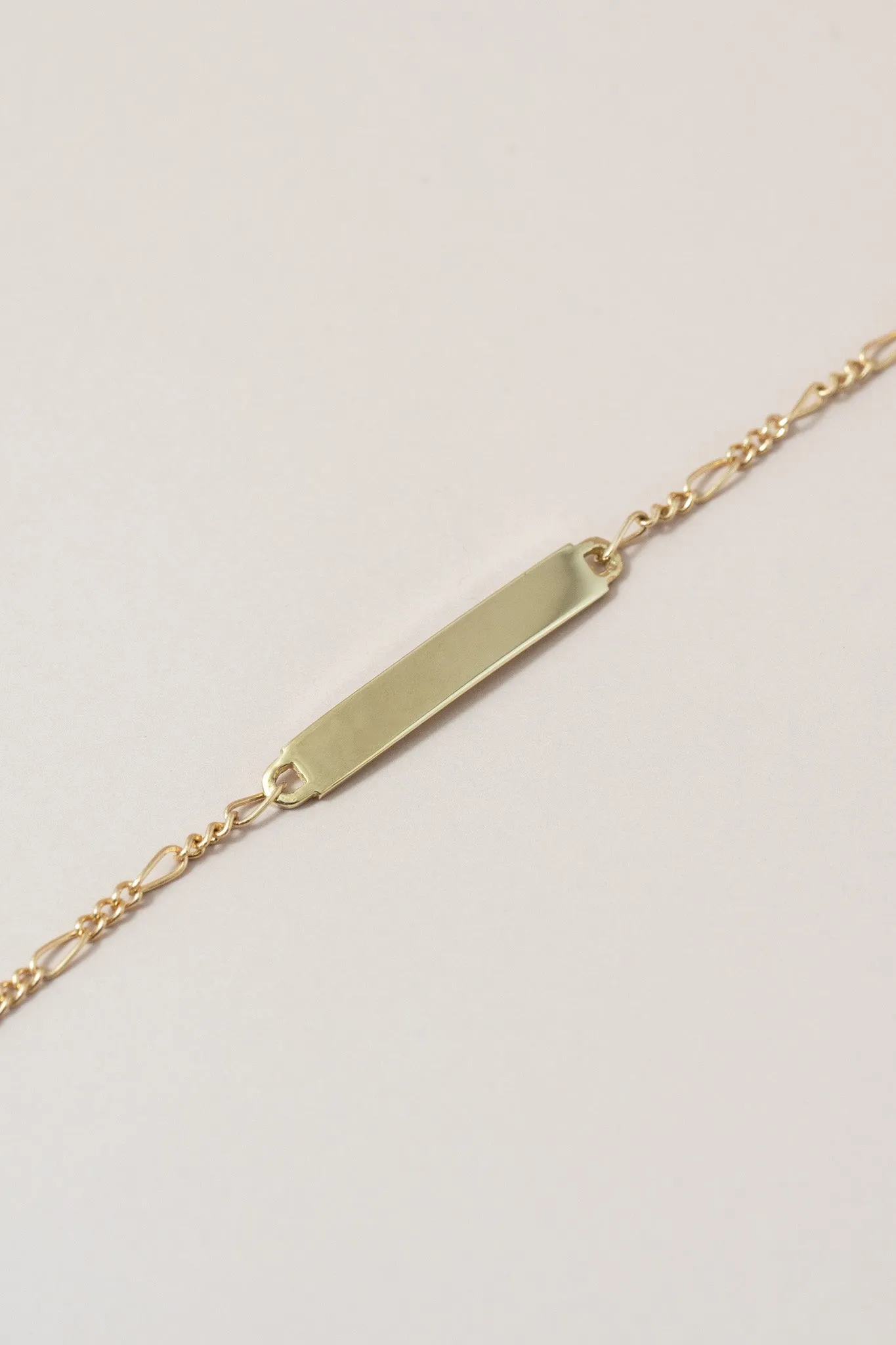 14K Baby Bar Figaro Link Bracelet