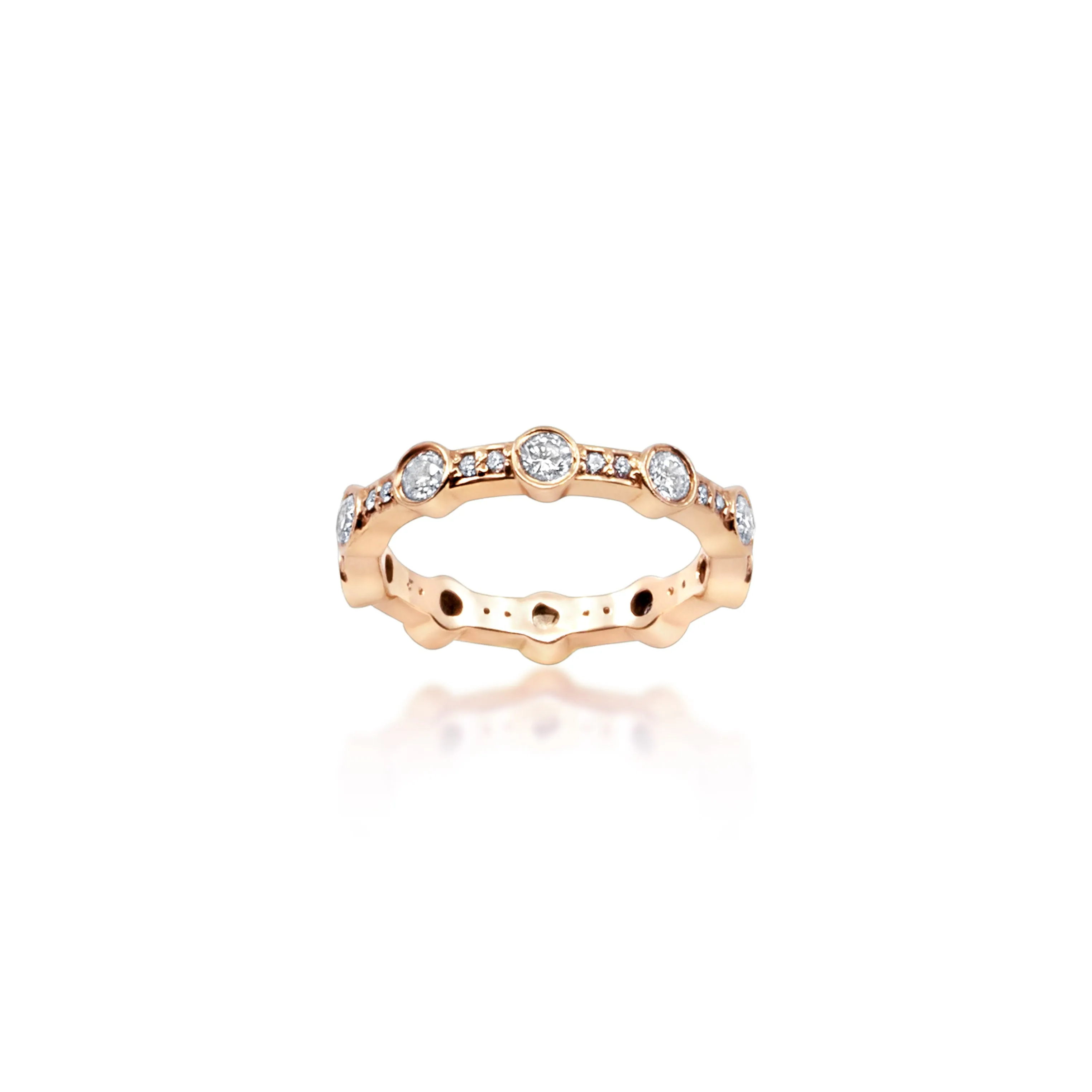 14K Bezel & Round Stacking Band