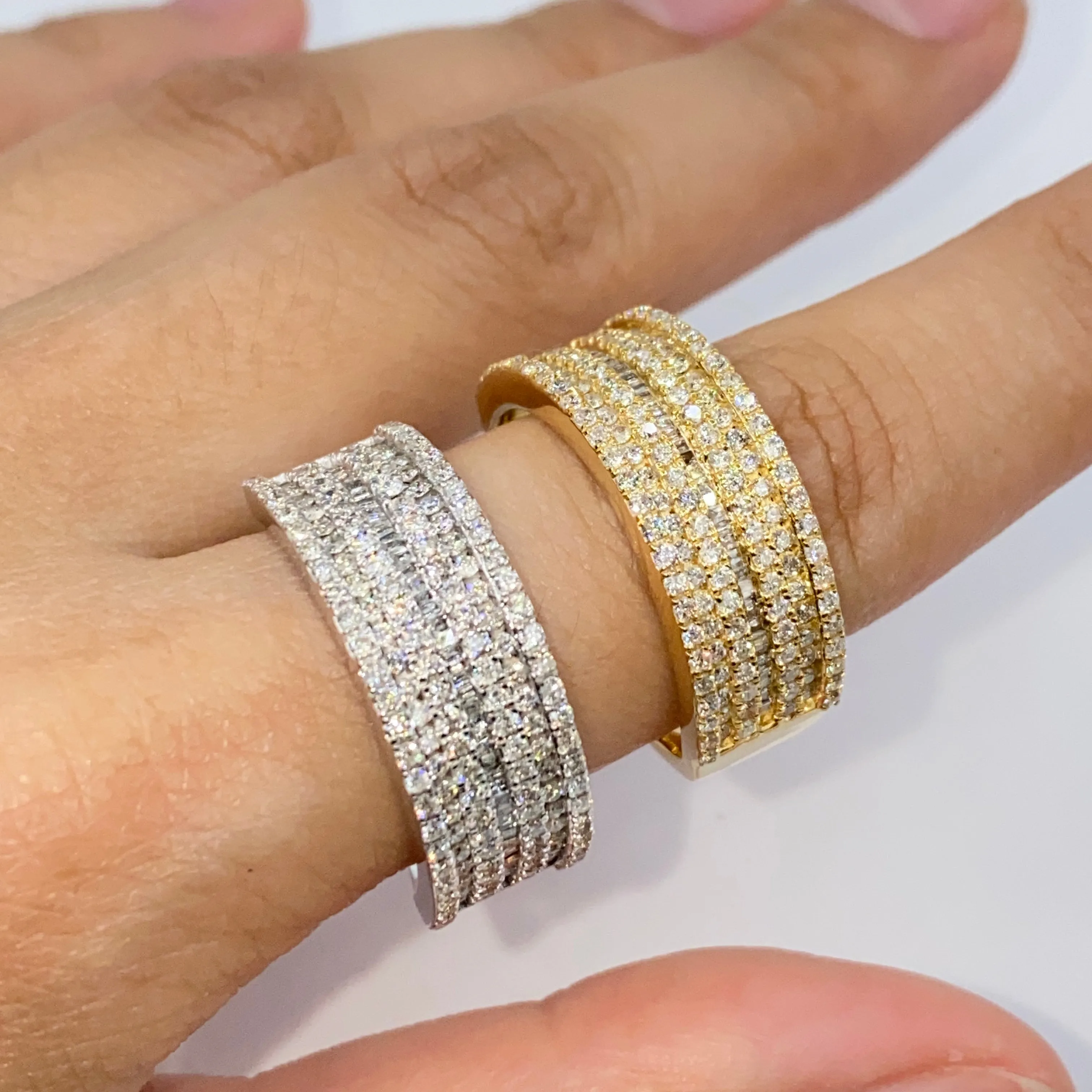 14K Courage Diamond Baguette Stack Ring