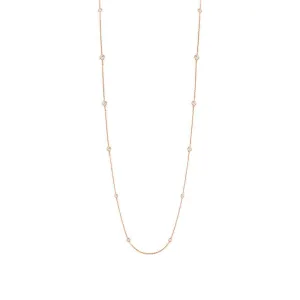 14k Fashionable Rose Gold 36'' Diamonds By The Yard Chain - 1.08ct V0195