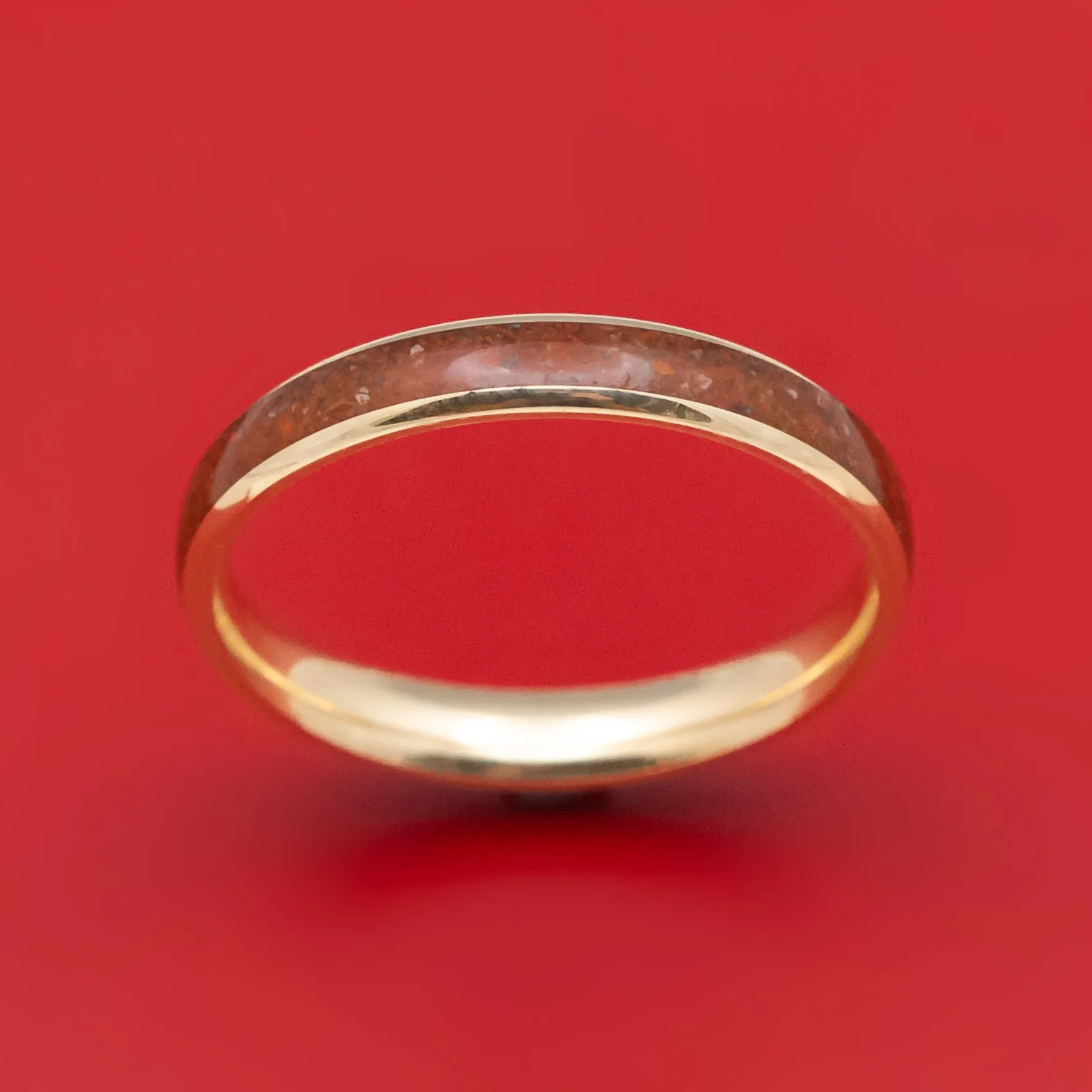 14K Gold and Dinosaur Bone Ring Custom Made