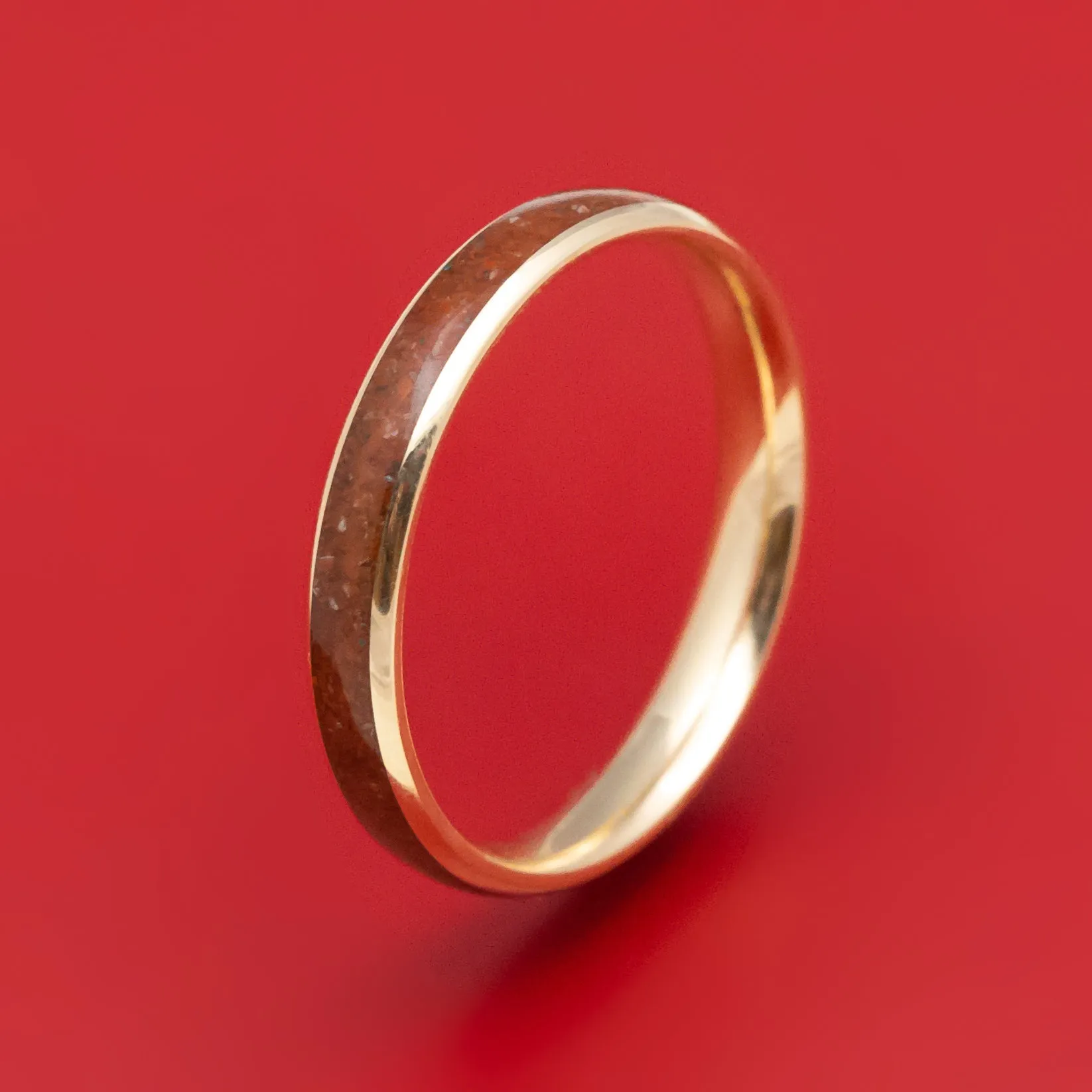 14K Gold and Dinosaur Bone Ring Custom Made