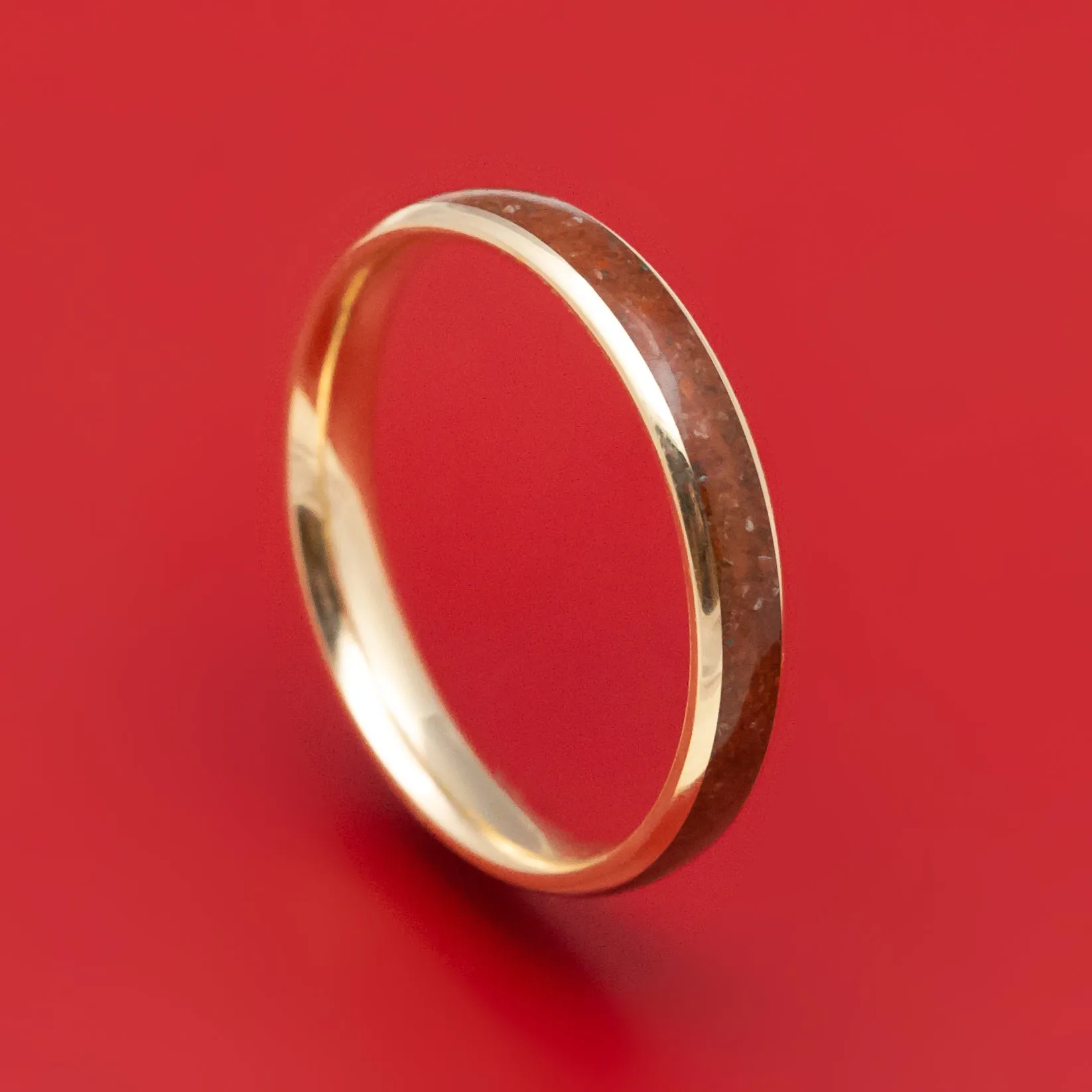 14K Gold and Dinosaur Bone Ring Custom Made