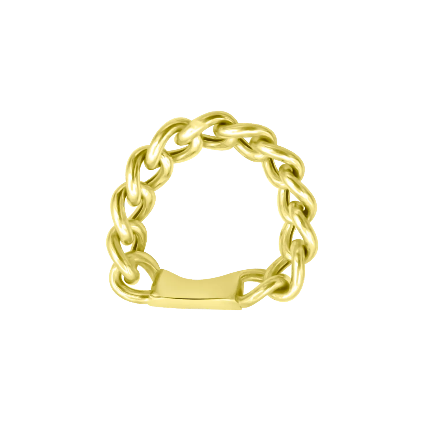 14K Gold Curb Chain Link Ring