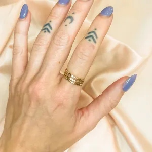 14K Gold Filled Stackers - Circle Pattern (Set of 3)