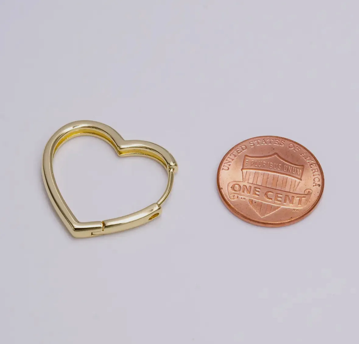 14K Gold Heart Hoops
