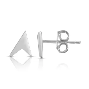 14K Gold Polished Arrow Pointer Stud Earrings