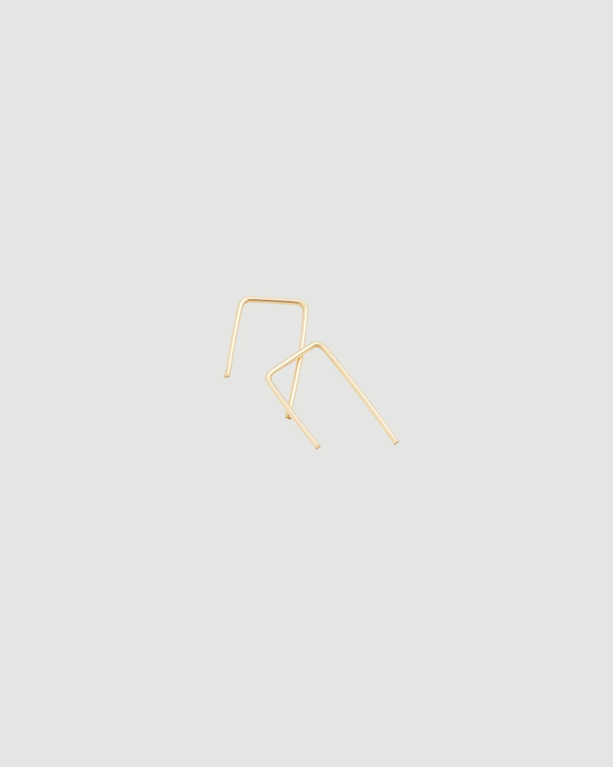 14K Gold Staple Earrings