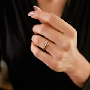 14k Gold Stone Cross Ring