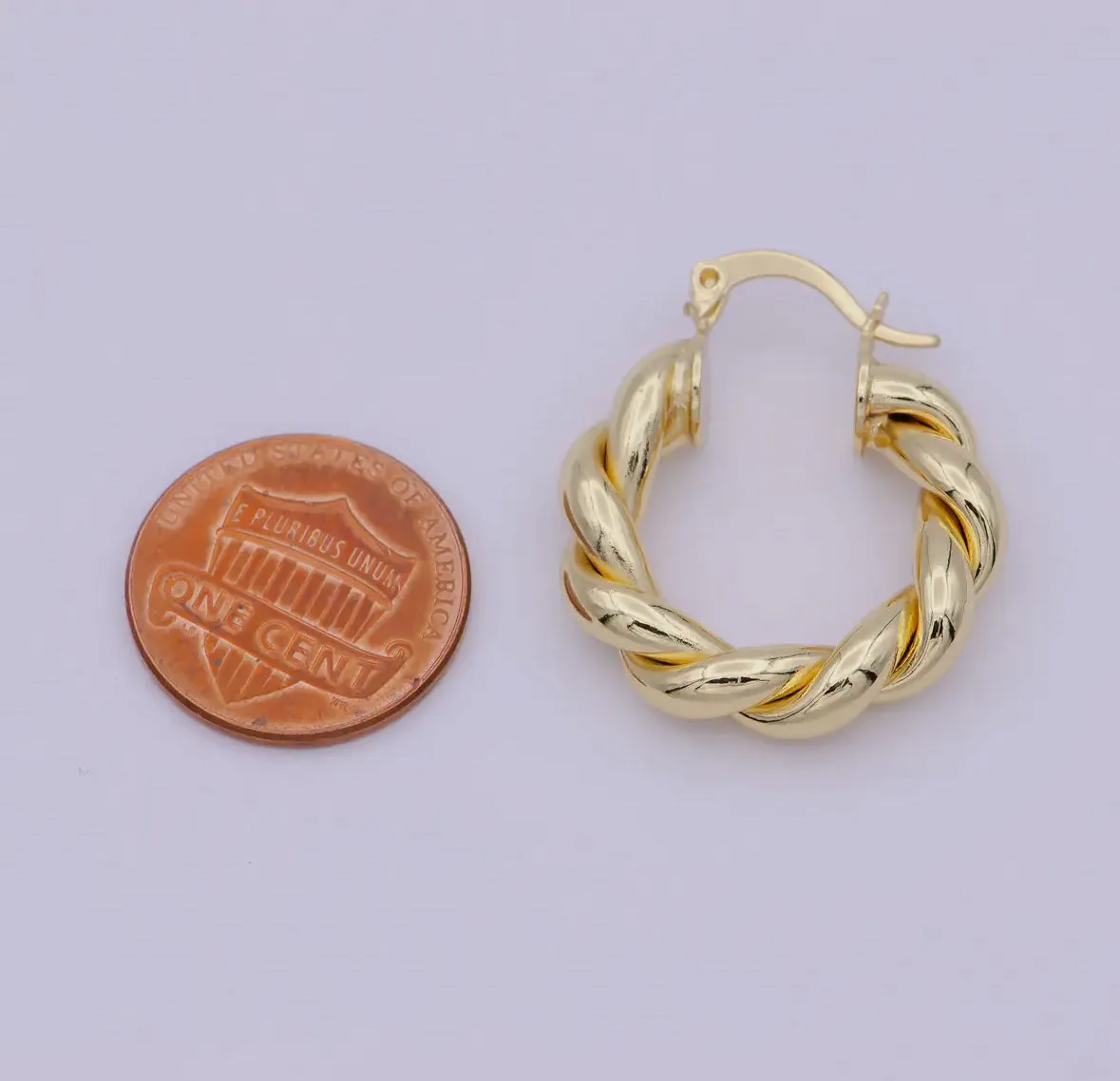 14K Gold Twist Hoop