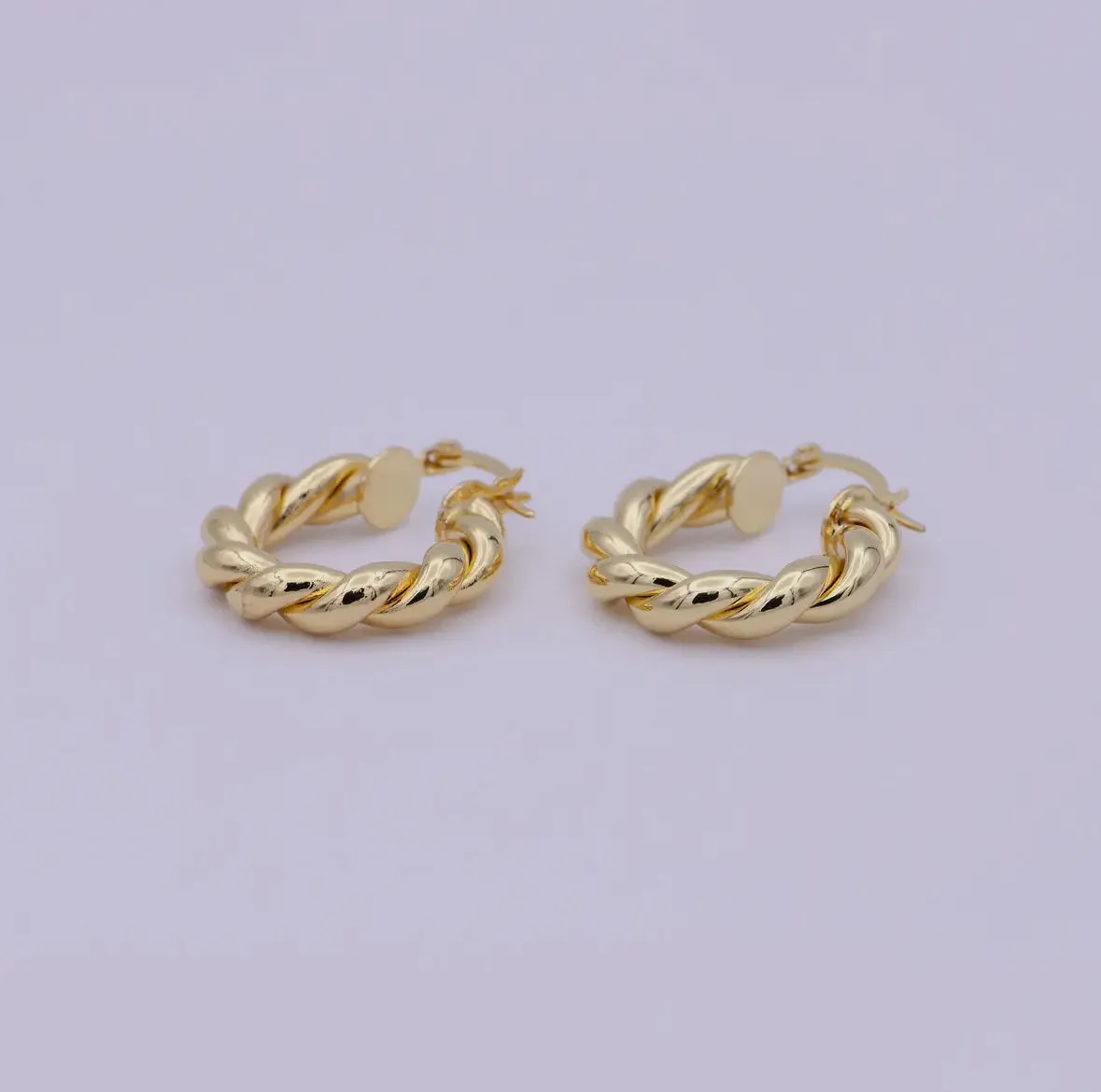 14K Gold Twist Hoop