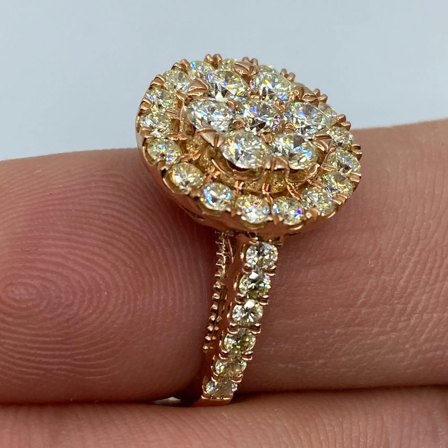 14K Rose Gold Circle Diamond Engagement Ring