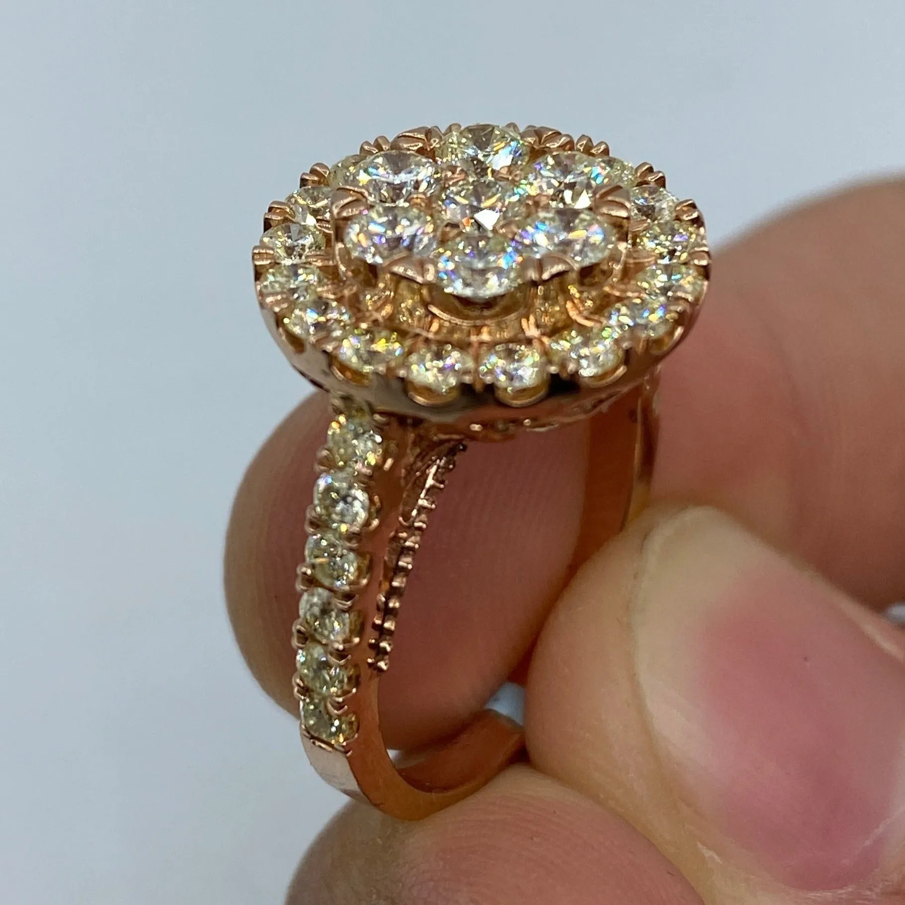14K Rose Gold Circle Diamond Engagement Ring