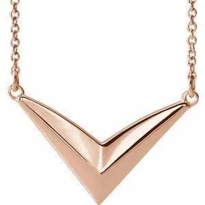 14K Rose "V" 16-18" Necklace