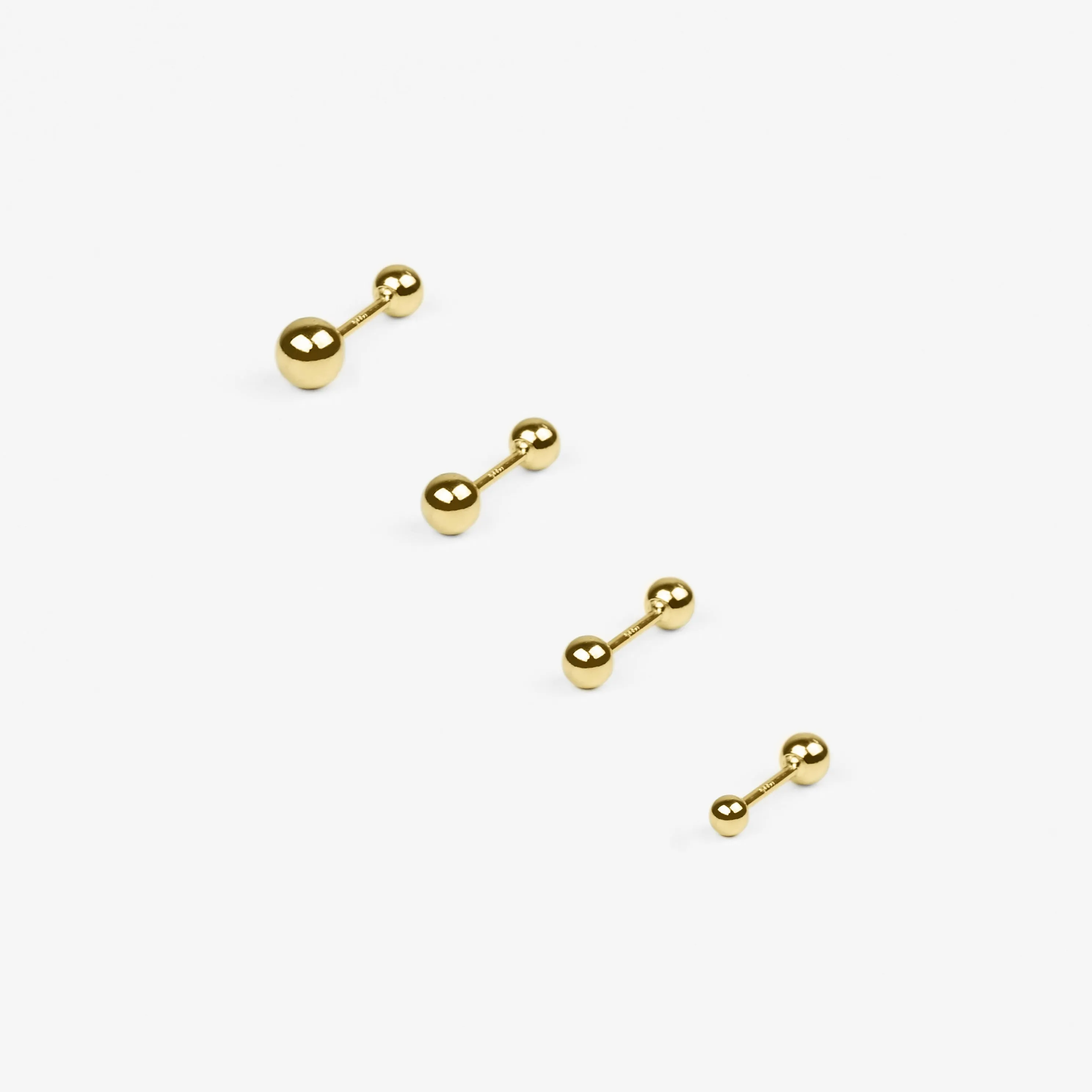 14k Solid Gold Ball Stud Earring