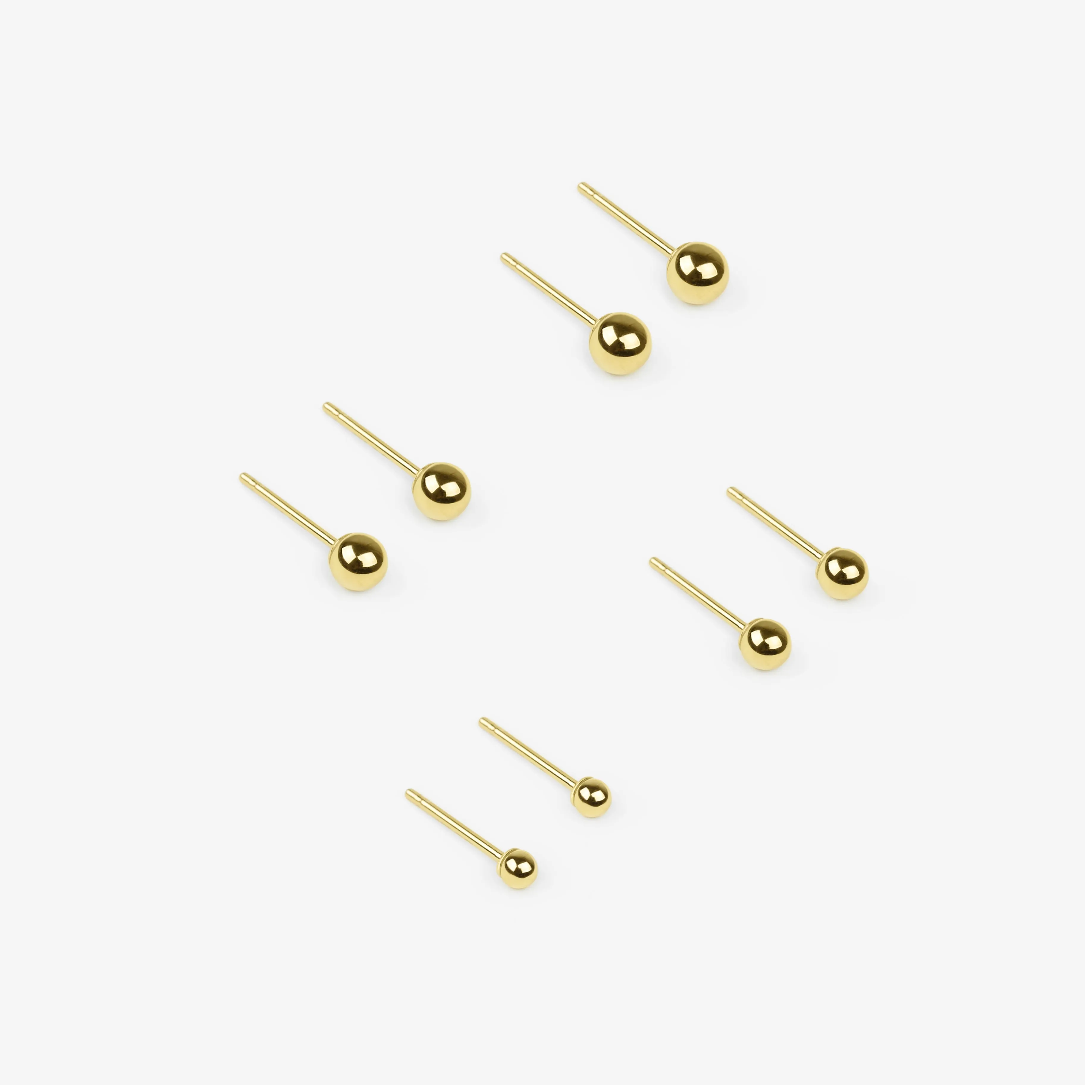 14k Solid Gold Ball Stud Earrings