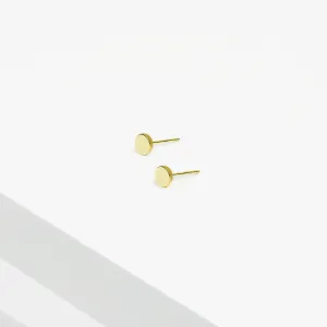 14k Solid Gold Circle Stud Earrings