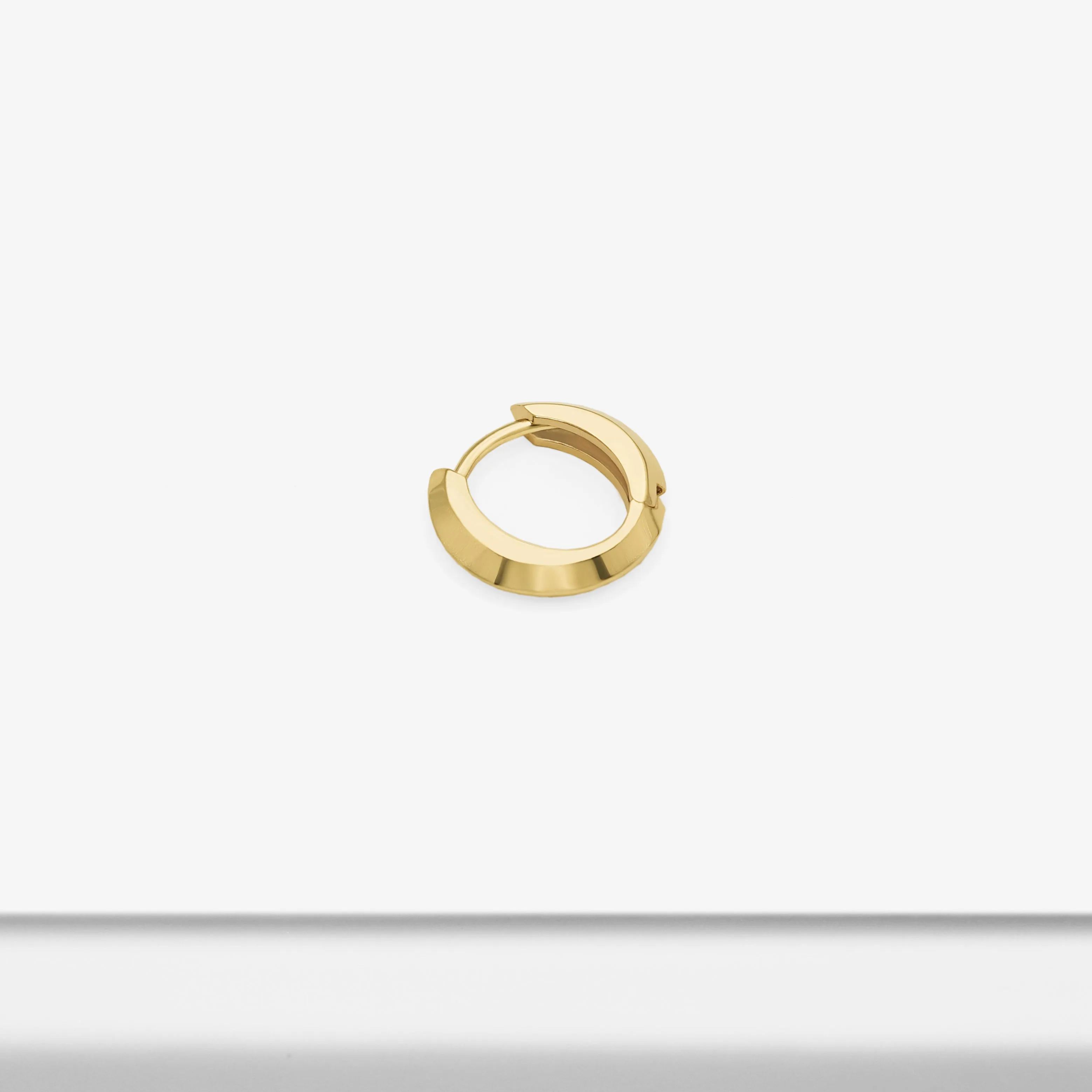 14k Solid Gold Cushion Hoop Earring