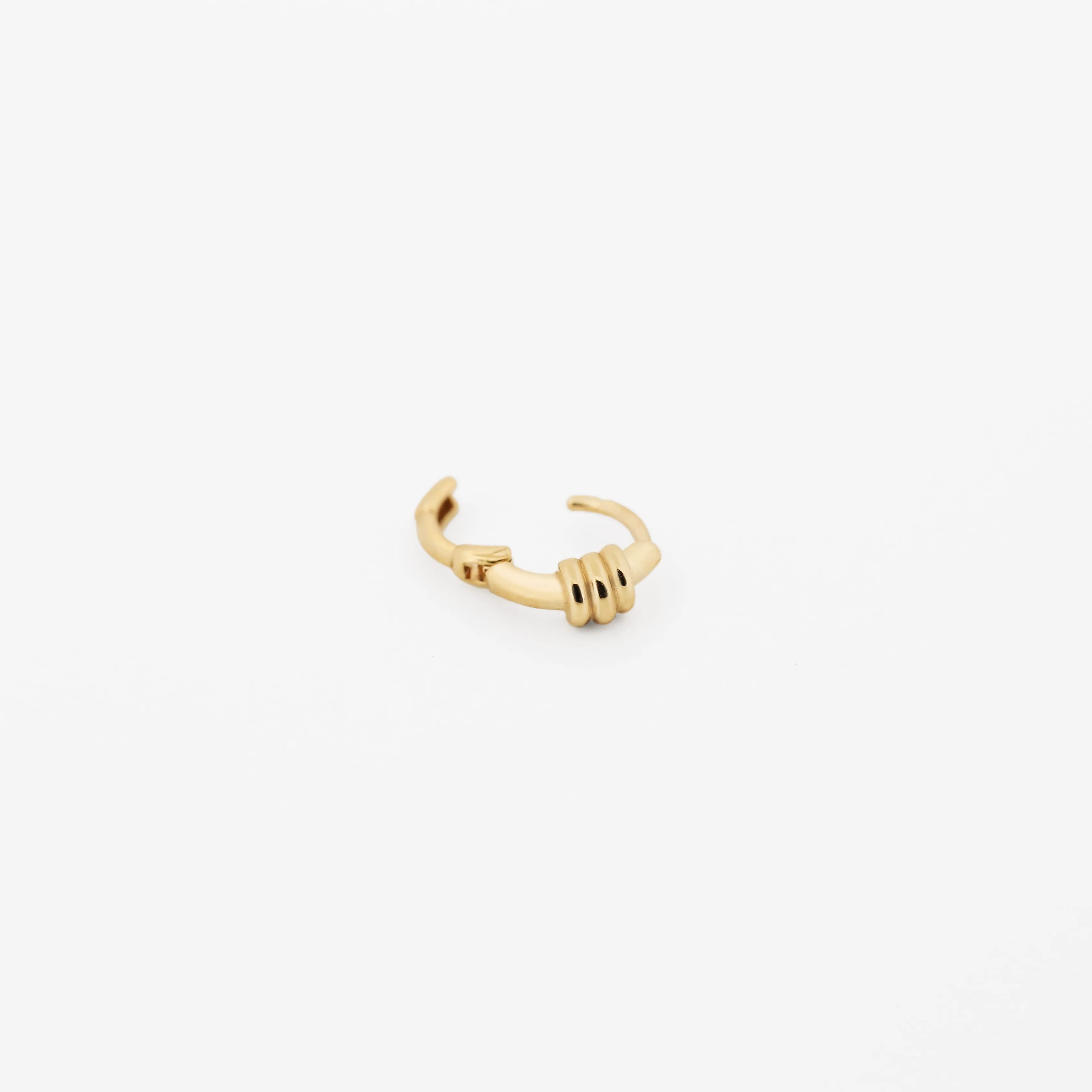 14k Solid Gold Micro Donut Hoop Earring
