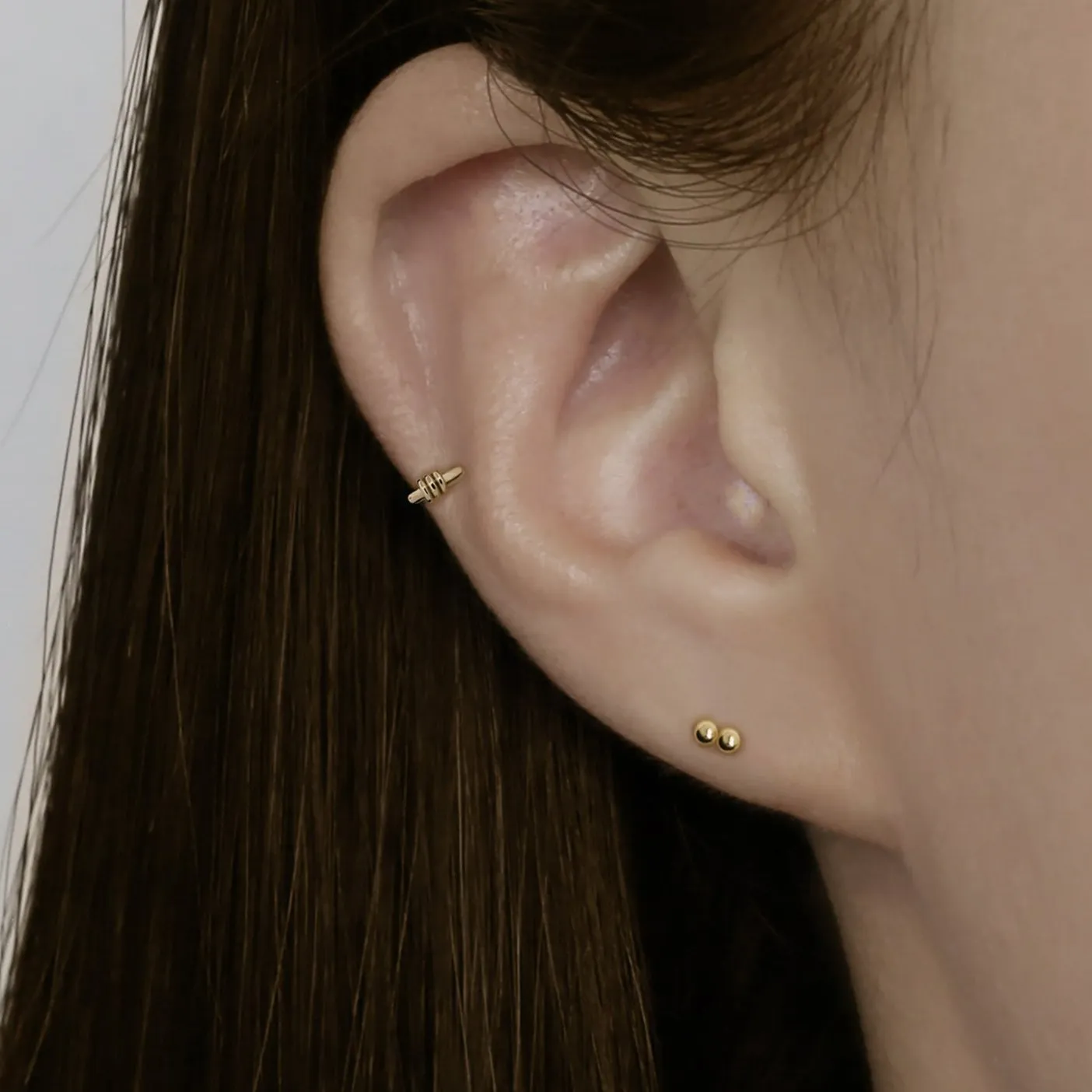 14k Solid Gold Micro Donut Hoop Earring