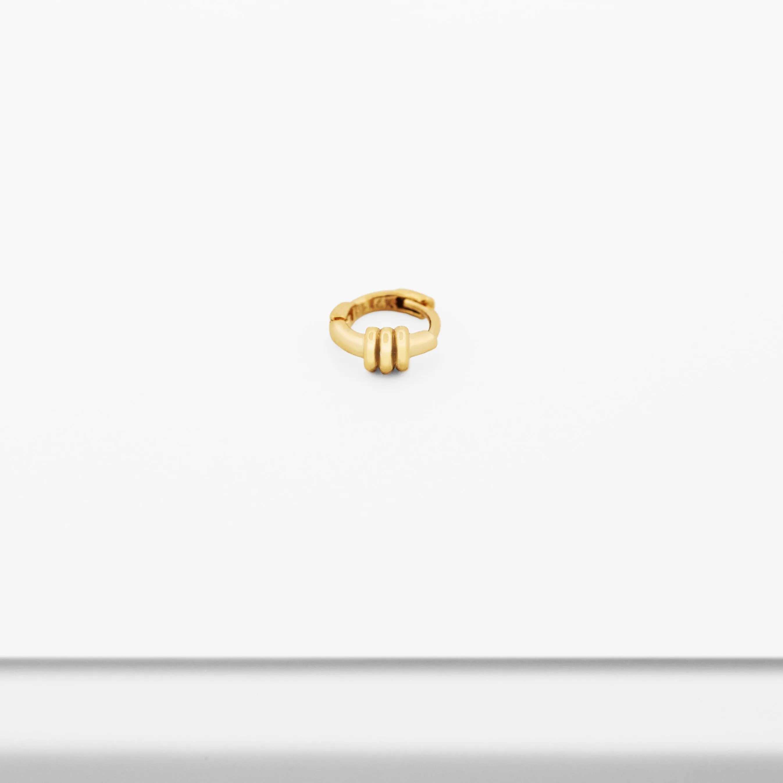 14k Solid Gold Micro Donut Hoop Earring