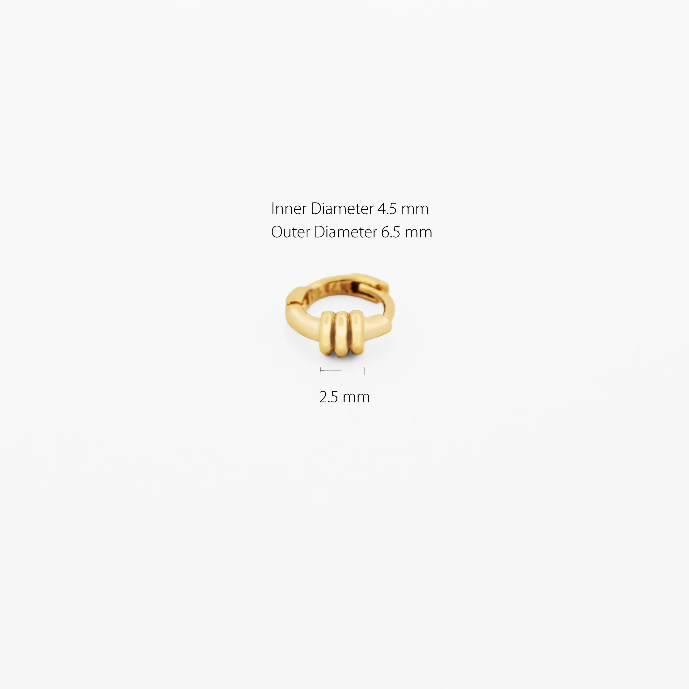 14k Solid Gold Micro Donut Hoop Earring