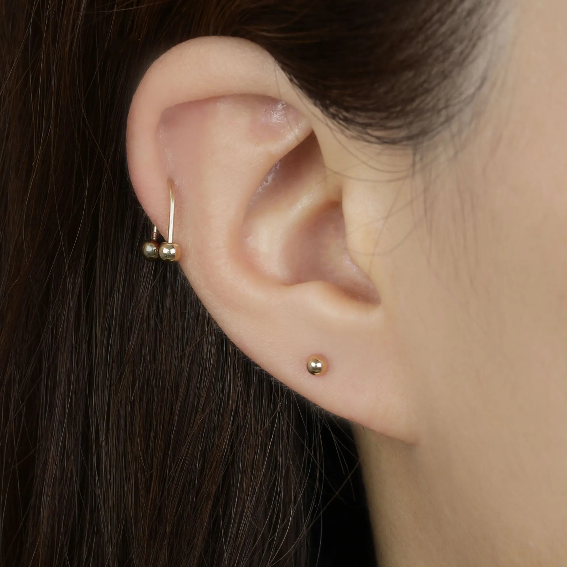 14k Solid Gold Multi-Way Ball Earring