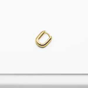 14k Solid Gold Small Bold Oval Hoop Earring