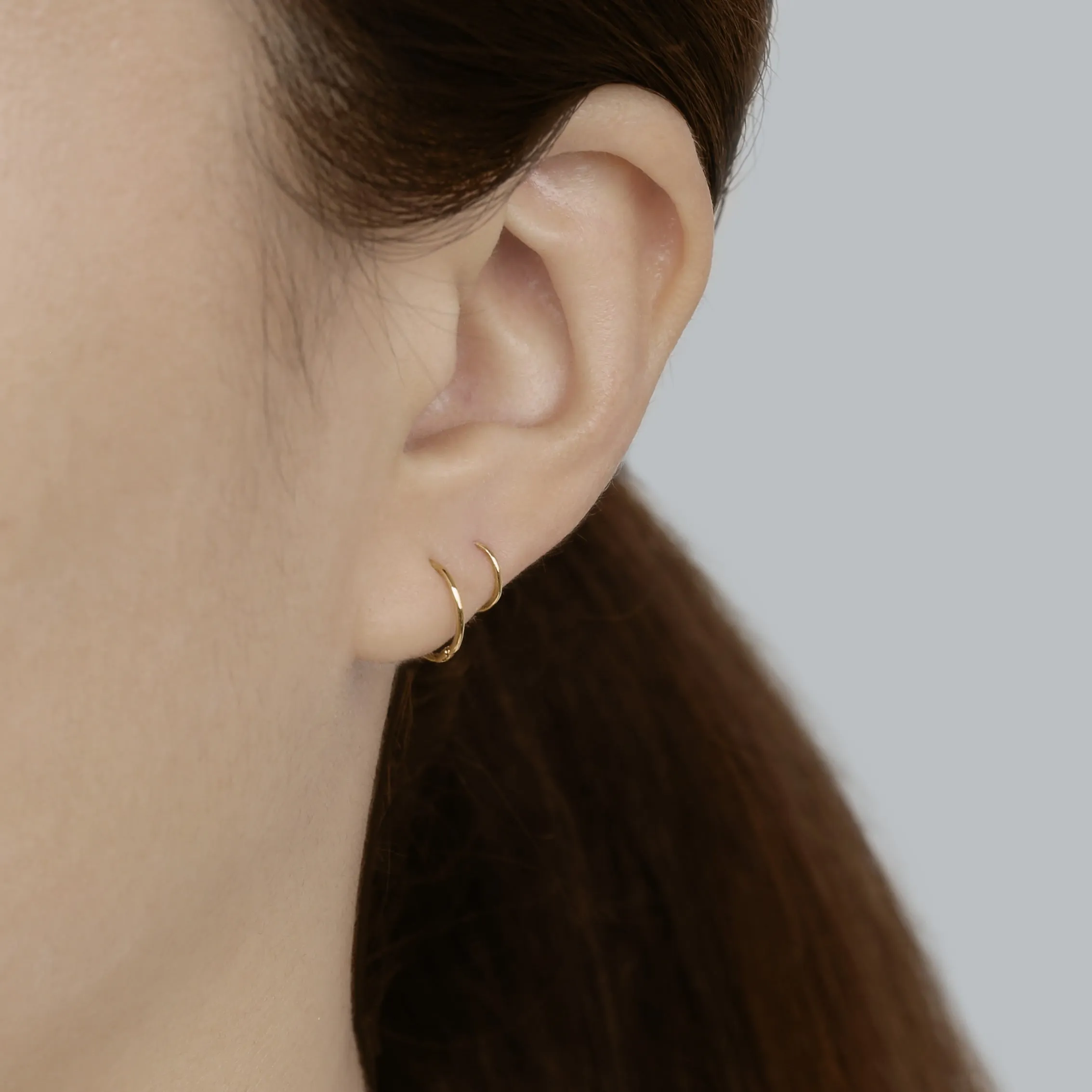 14k Solid Gold Thin Hoop Earring