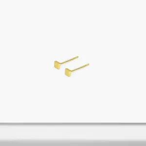 14k Solid Gold Tiny Square Stud Earrings